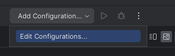Image showing the CLion Add Configuration dropdown