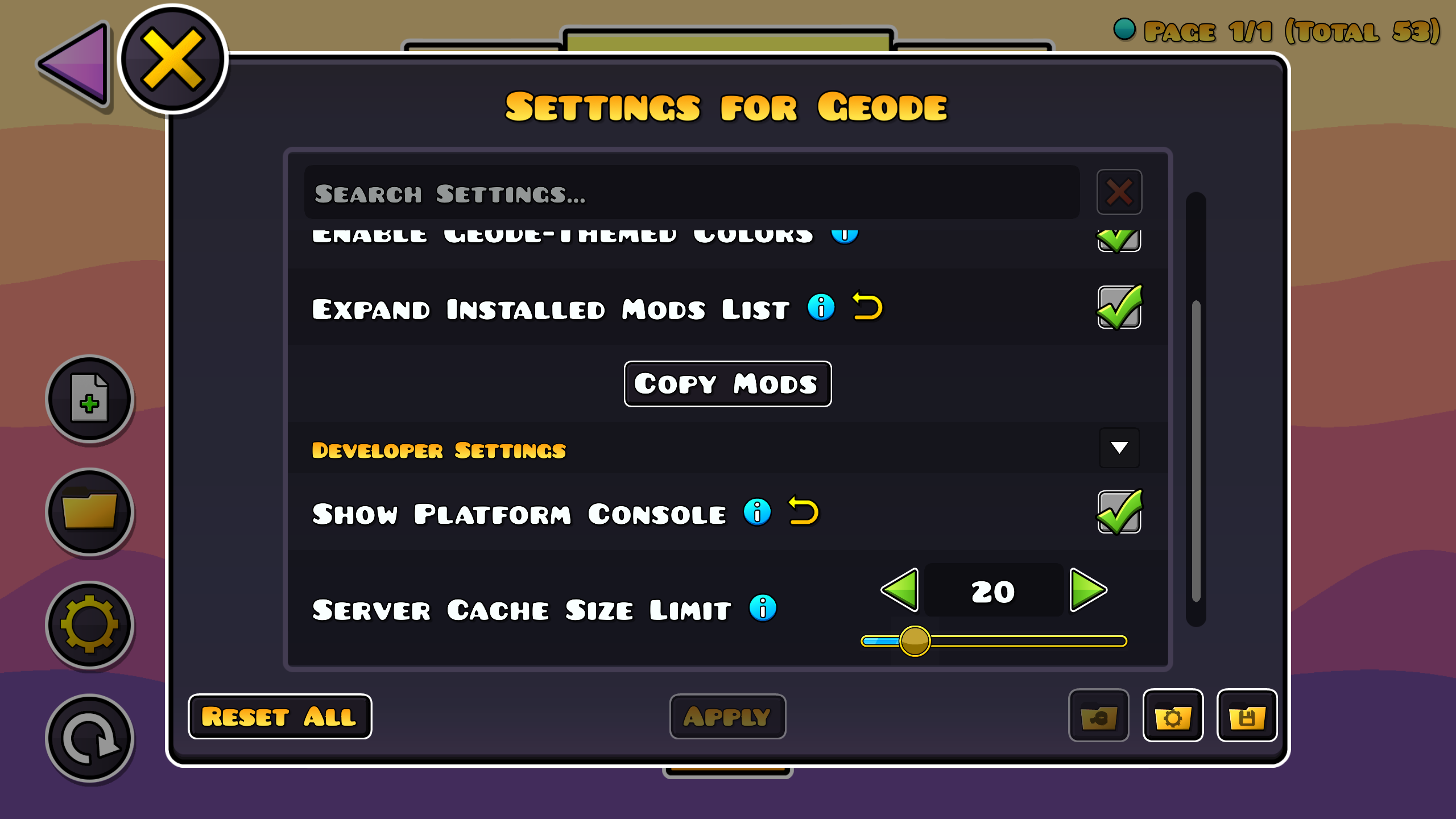 Image showing the platform console option ingame